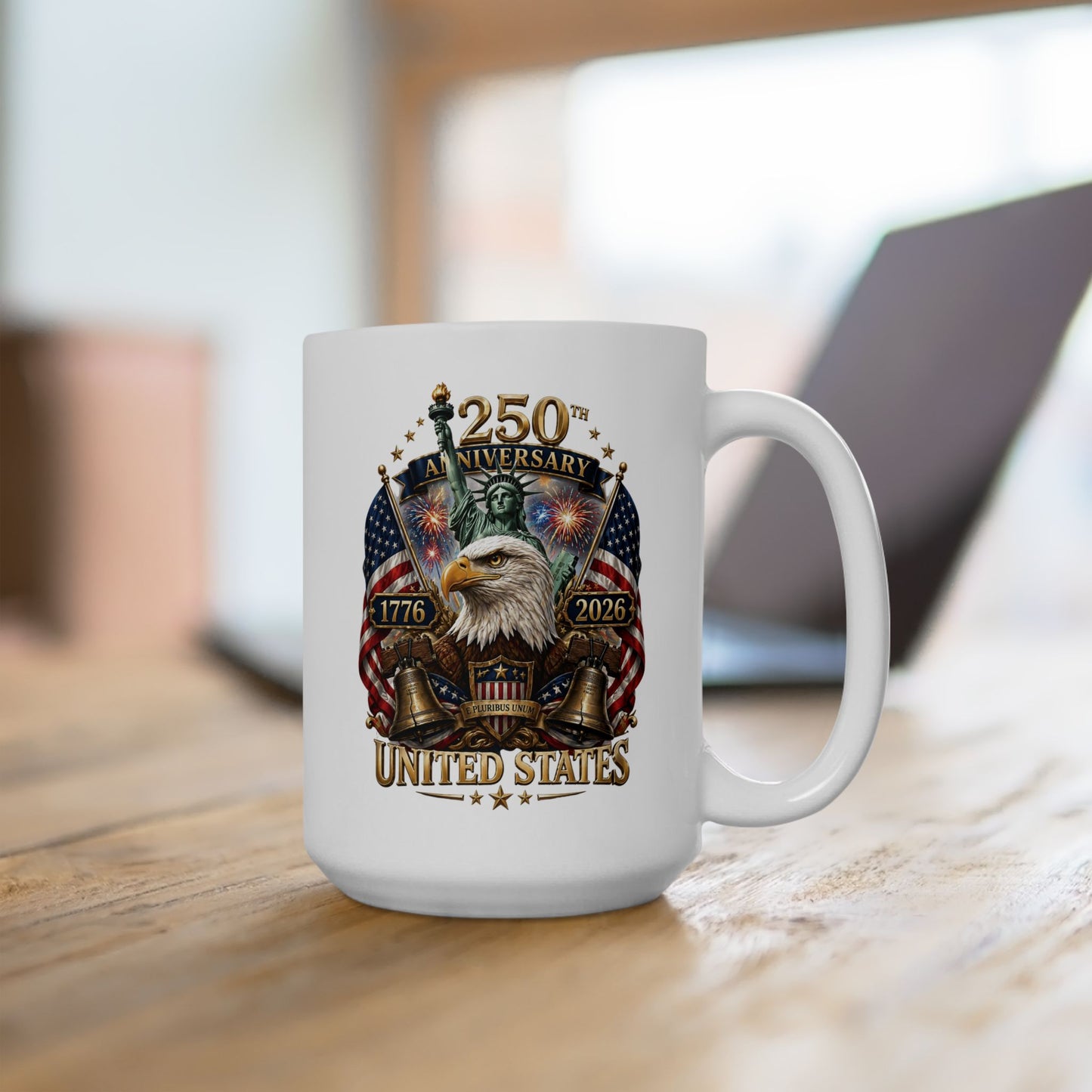 America 250: United States Eagle and Liberty Ceramic Mug, (11oz, 15oz)