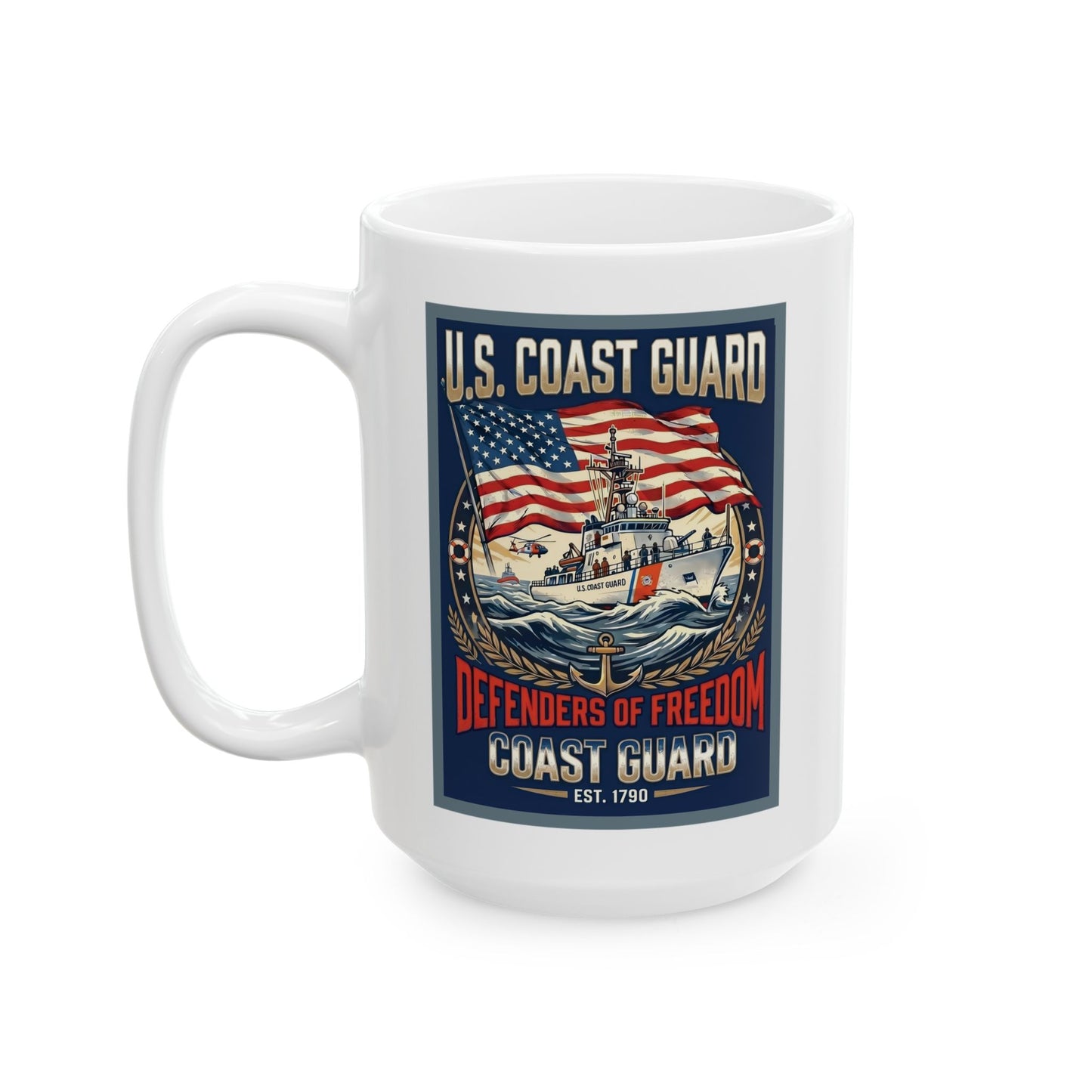 U.S. Coast Guard Defenders of Freedom Ceramic Mug (11oz, 15oz)