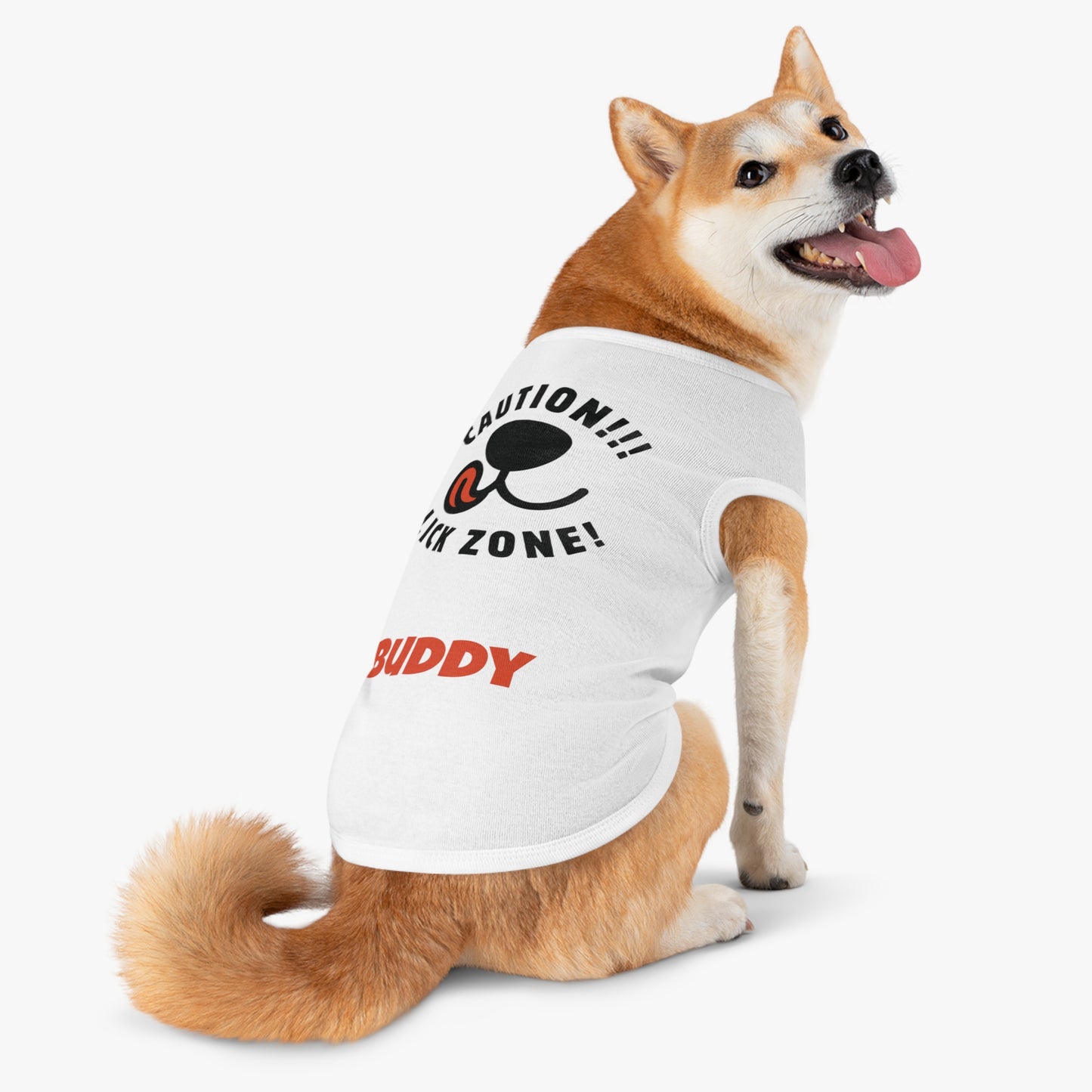 Caution Lick Zone PERSONALIZED Pet Tank Top