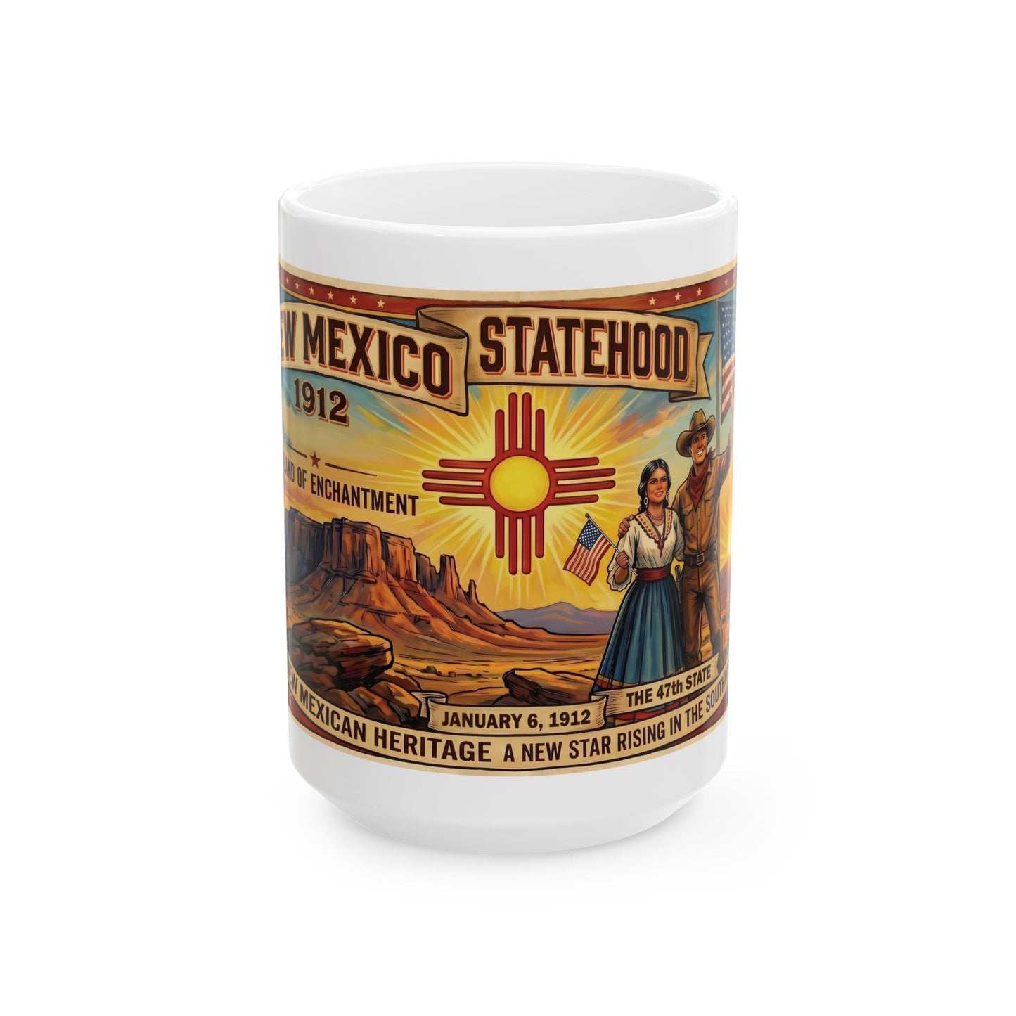New Mexico Statehood Ceramic Mug (11oz, 15oz)