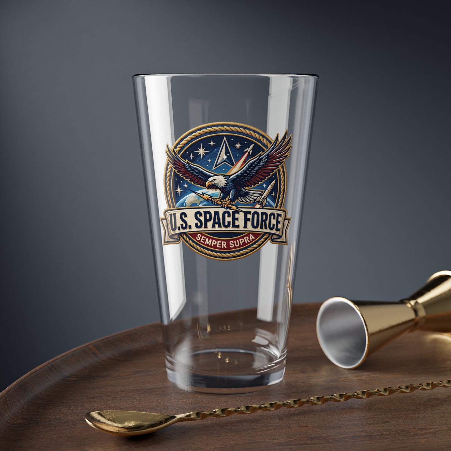 U.S. Space Force Patriotic Mixing Glass — 16oz
