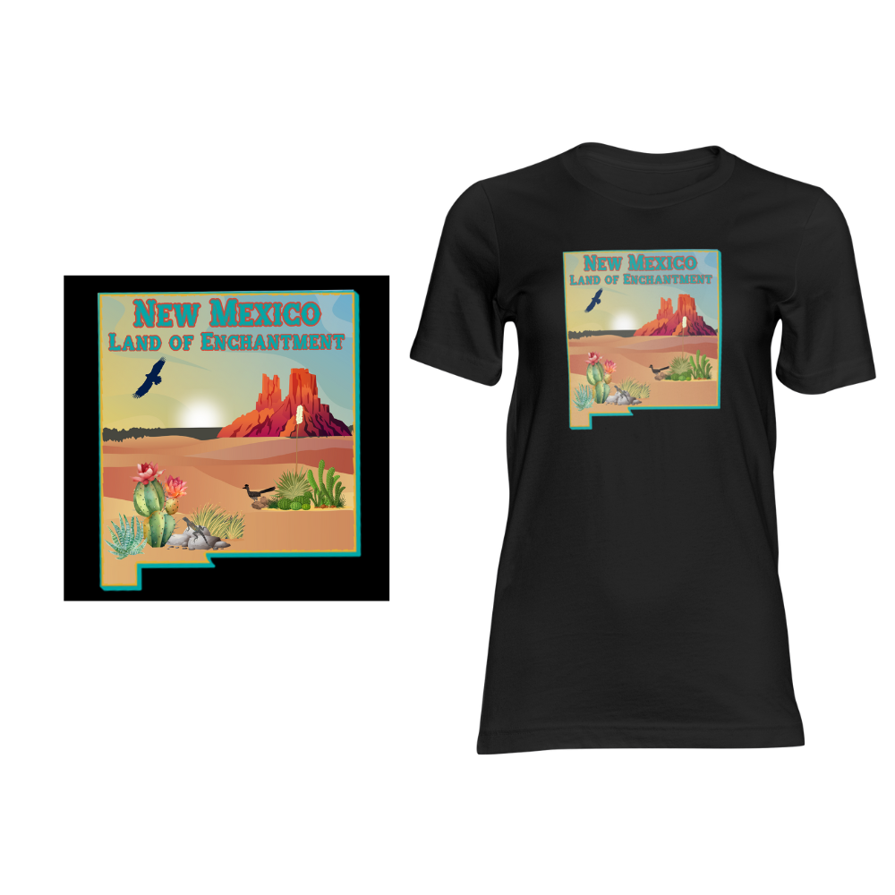 New Mexico Desert View - Short sleeved cotton t-shirt