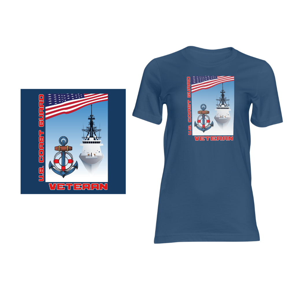 Coast Guard Veteran Design - Short sleeved cotton t-shirt