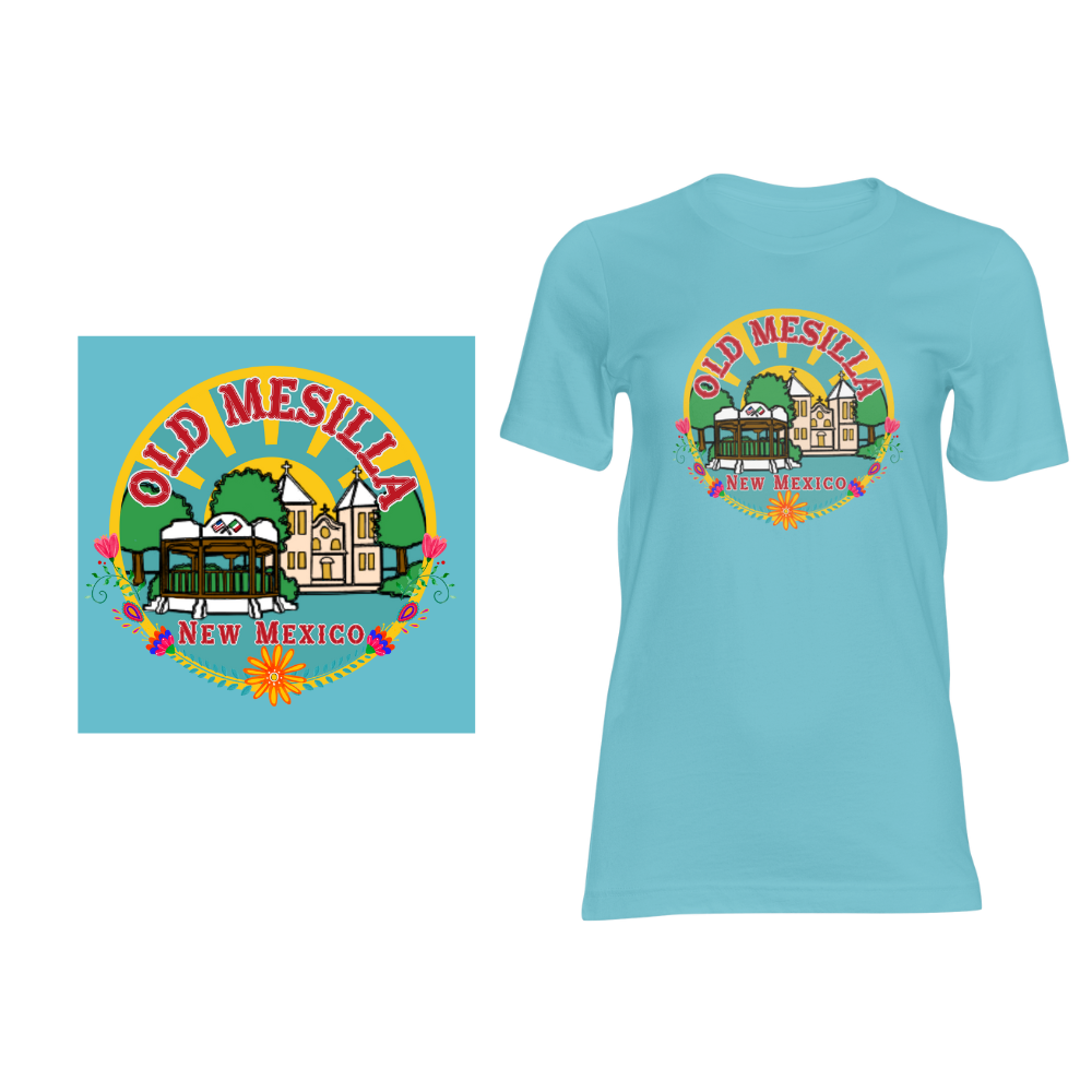 Old Mesilla New Mexico Town Plaza - Short sleeved cotton t-shirt