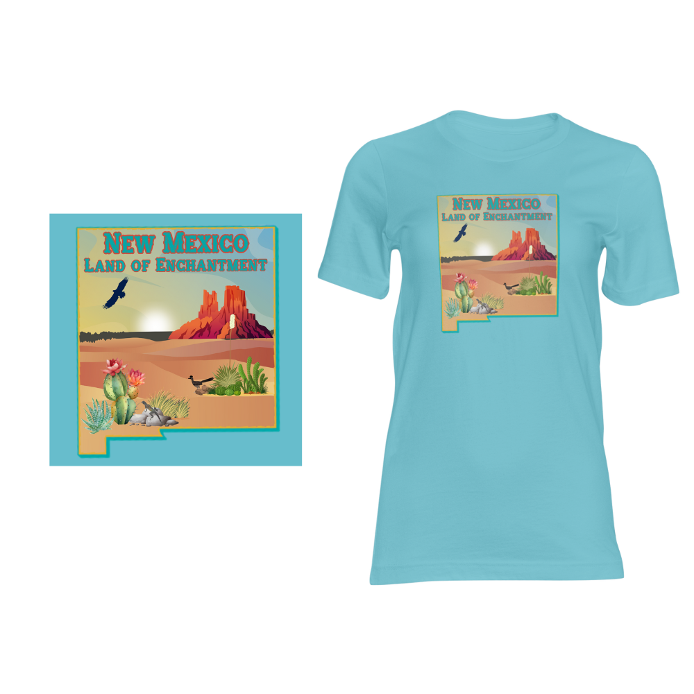 New Mexico Desert View - Short sleeved cotton t-shirt