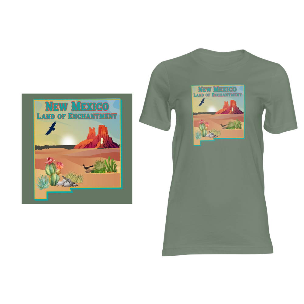 New Mexico Desert View - Short sleeved cotton t-shirt
