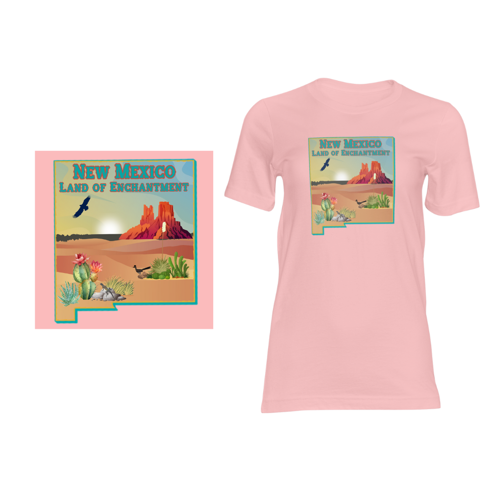 New Mexico Desert View - Short sleeved cotton t-shirt