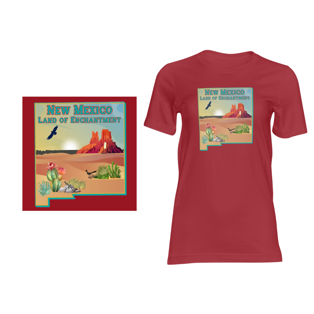 New Mexico Desert View - Short sleeved cotton t-shirt