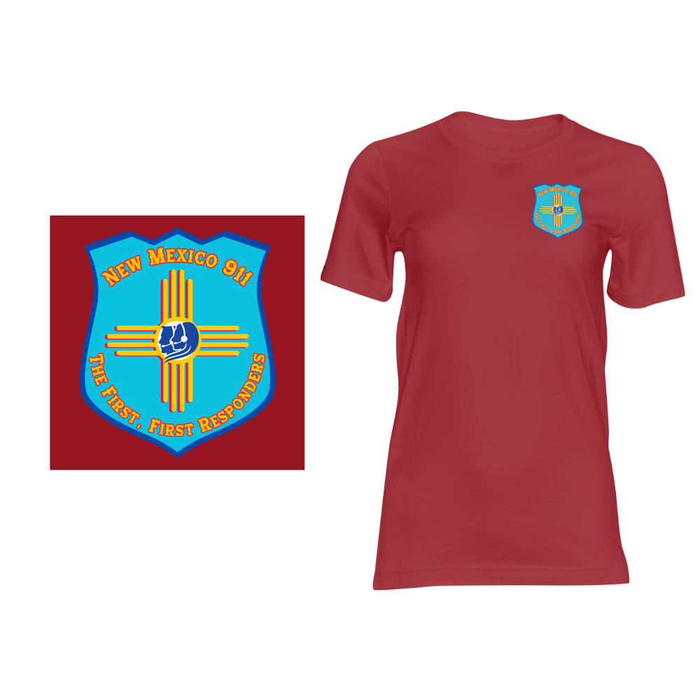 New Mexico 911 Shield - Short sleeved cotton t-shirt
