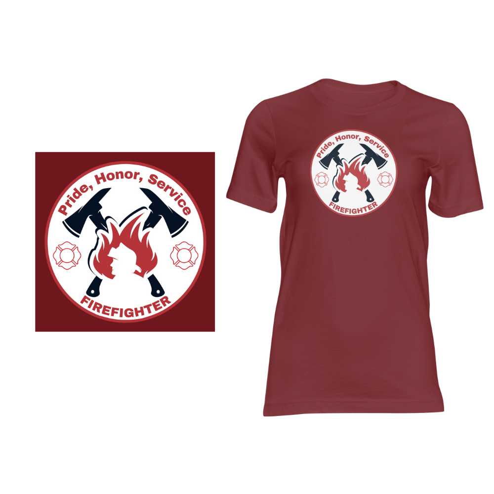 Firefighter Pride, Honor, Service - Short sleeved cotton t-shirt