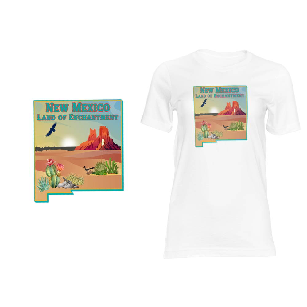 New Mexico Desert View - Short sleeved cotton t-shirt