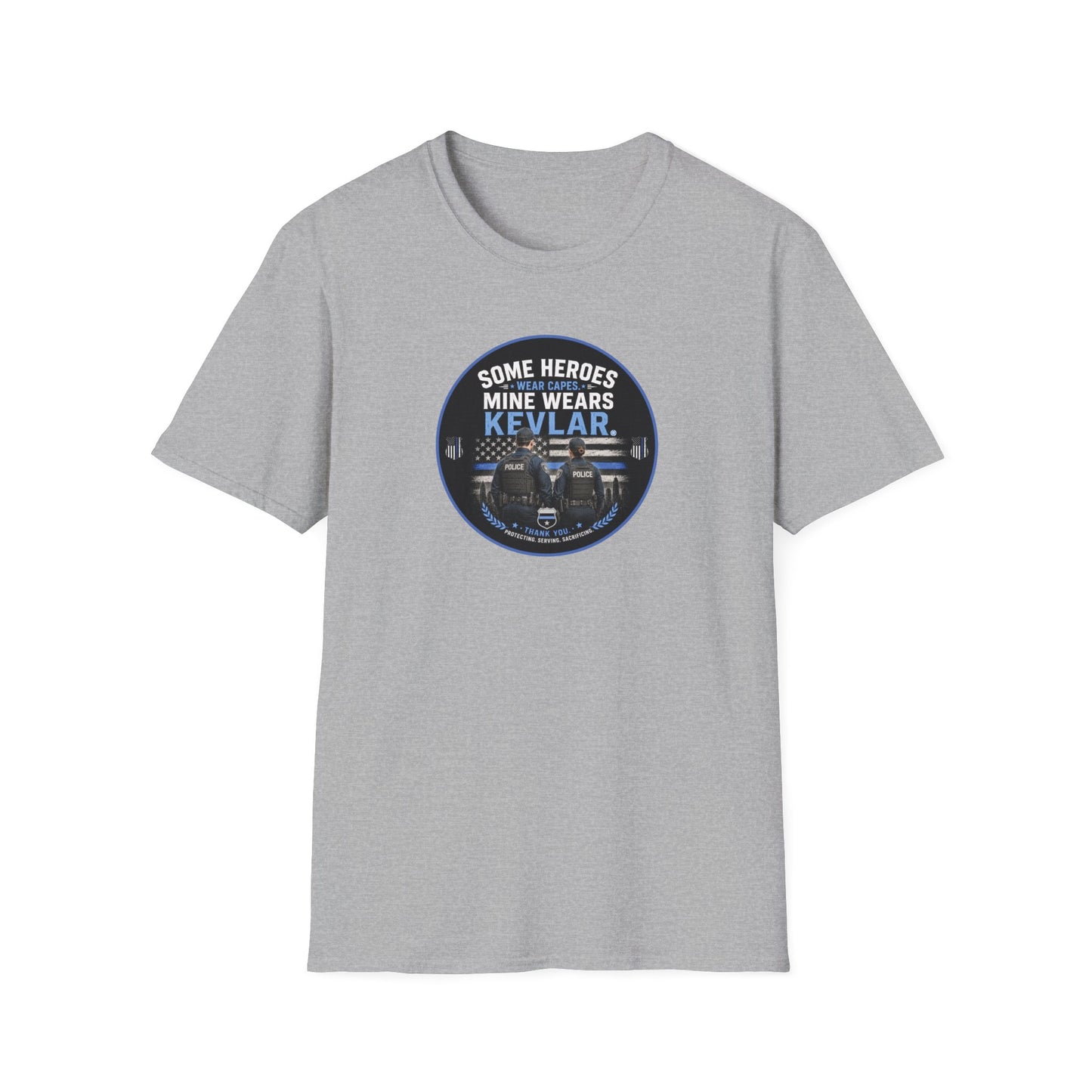 Police: My Hero Wears Kevlar Unisex Softstyle T-Shirt
