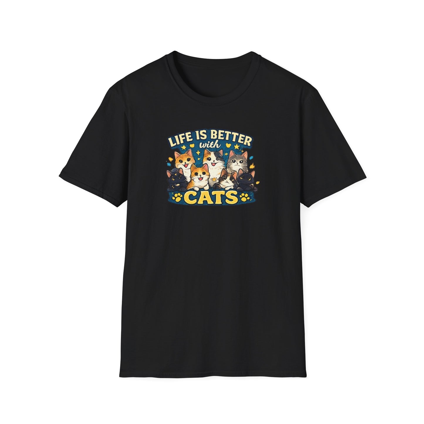 Life is Better with Cats Unisex Softstyle T-Shirt