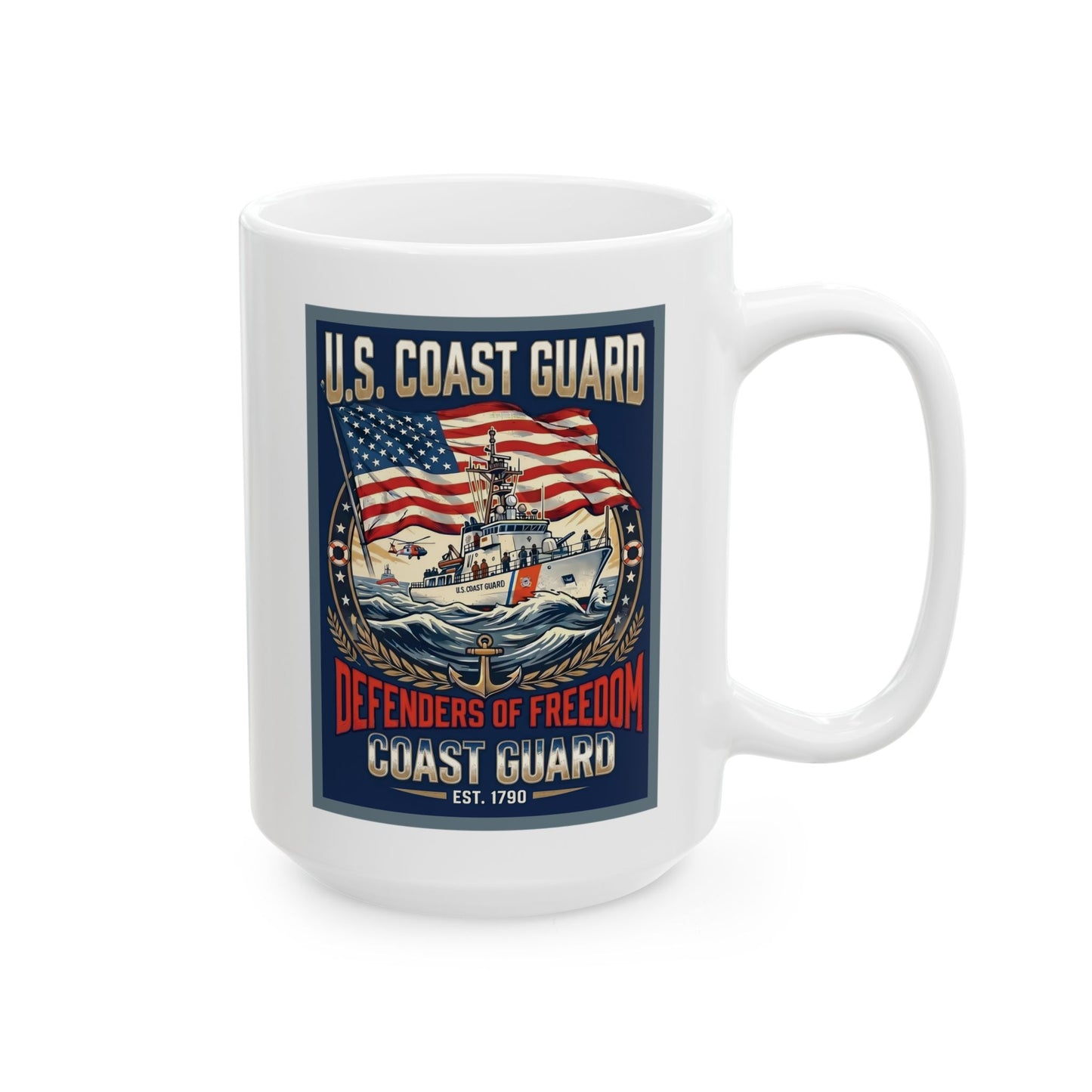 U.S. Coast Guard Defenders of Freedom Ceramic Mug (11oz, 15oz)