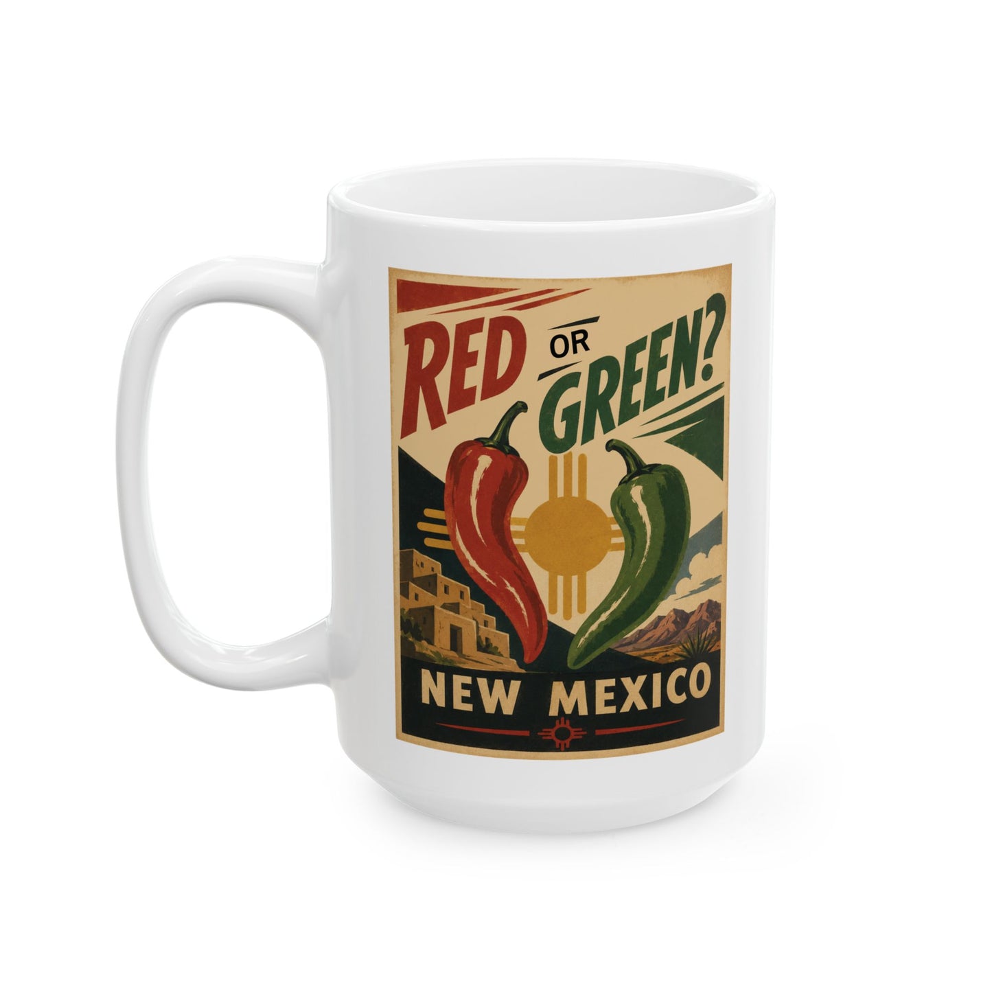 Red or Green? Ceramic Mug, (11oz, 15oz)