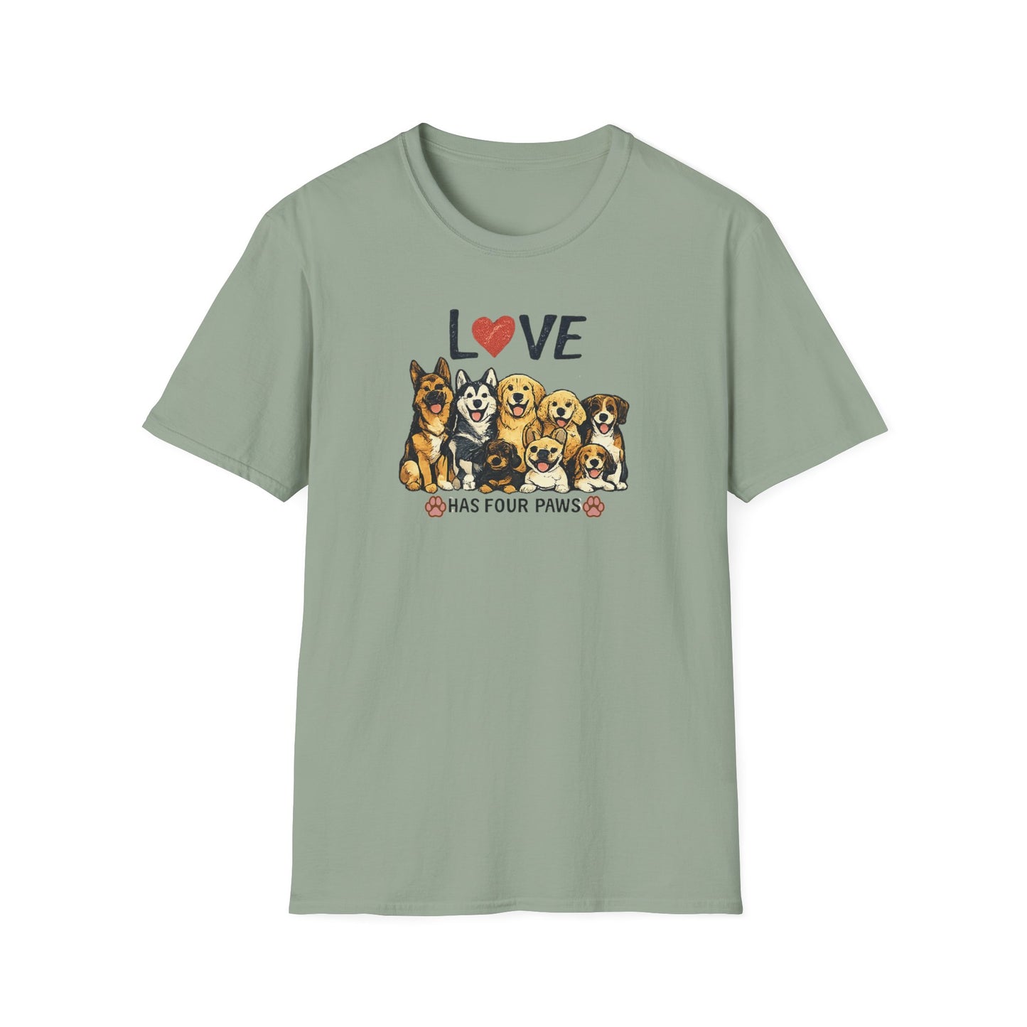 Love Has Four Paws Unisex Softstyle T-Shirt