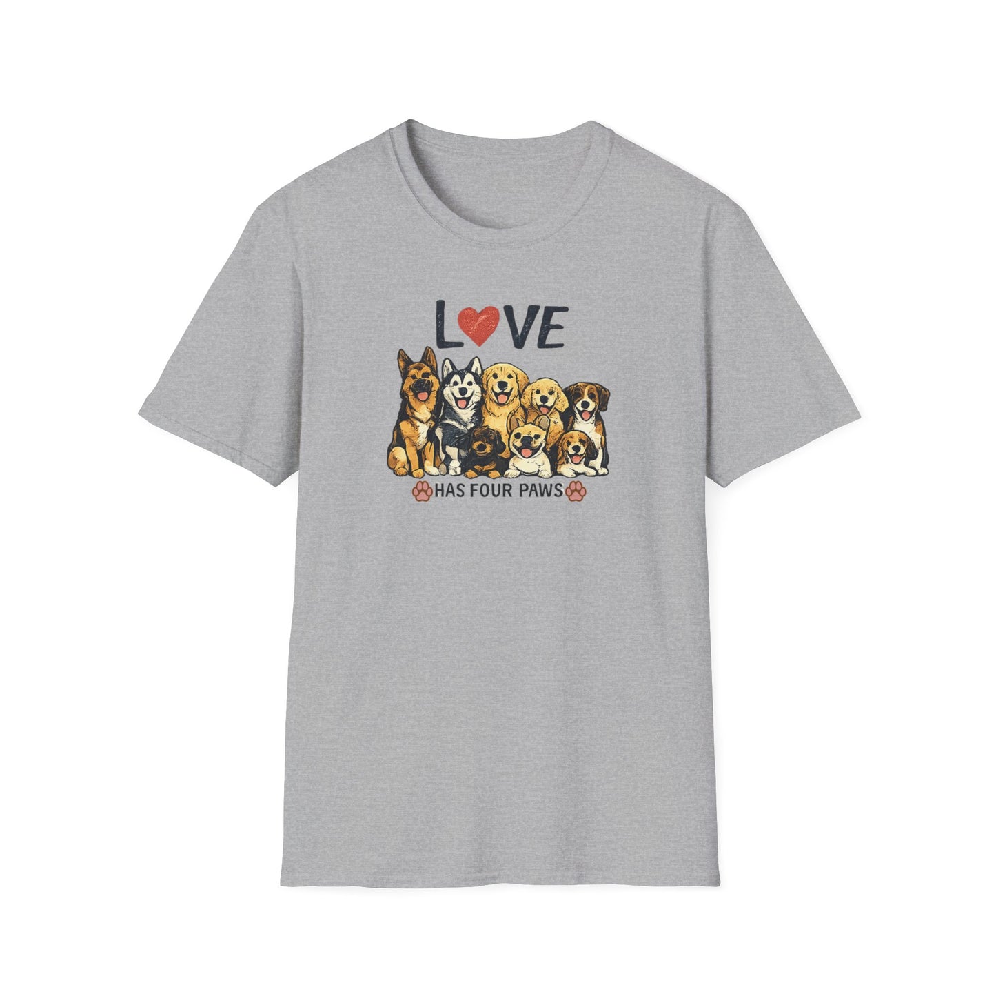 Love Has Four Paws Unisex Softstyle T-Shirt