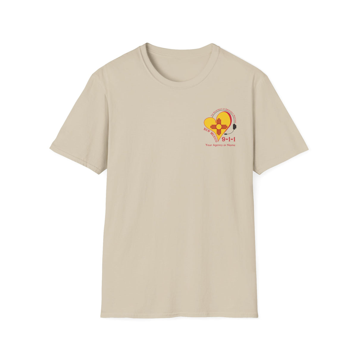 New Mexico 911 Heartbeat (Pocket Personalized) Unisex Softstyle T-Shirt
