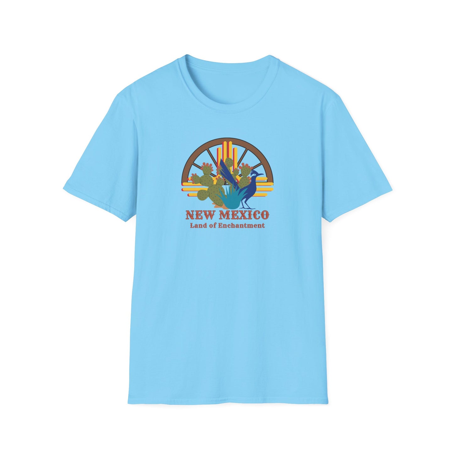 Land of Enchantment - Roadrunner & Cactus Unisex Softstyle T-Shirt