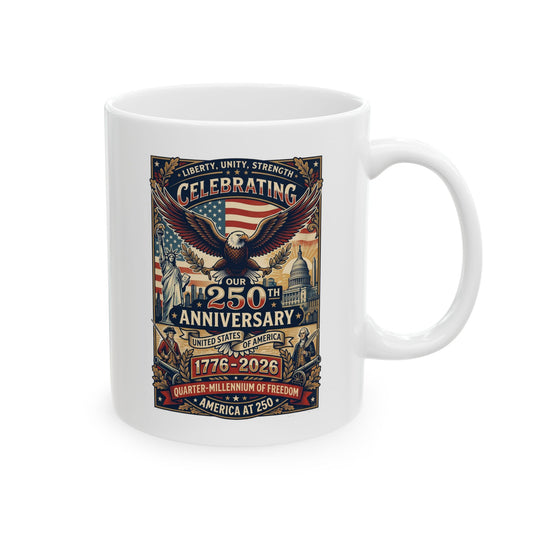 America 250: Patriots Ceramic Mug, (11oz, 15oz)