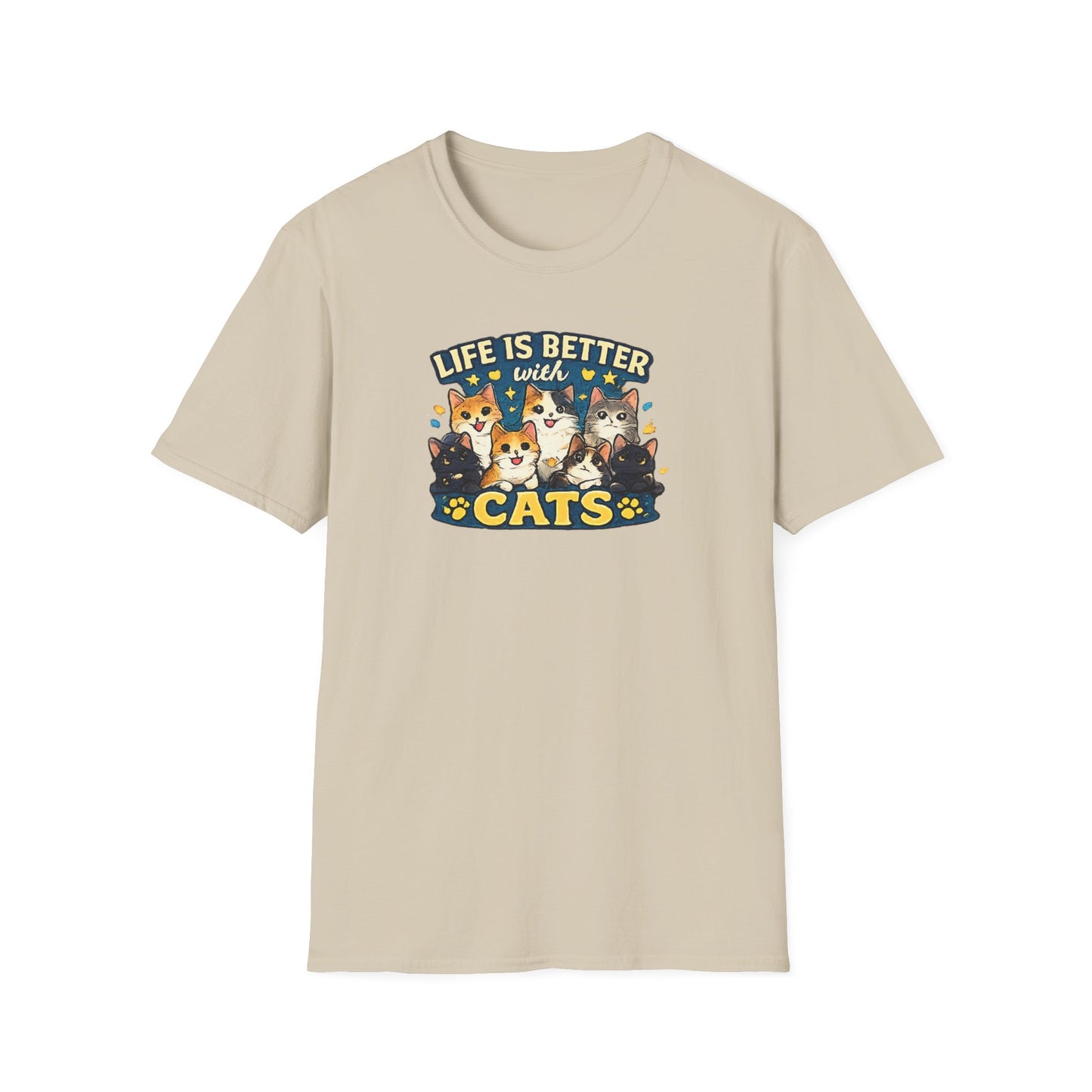 Life is Better with Cats Unisex Softstyle T-Shirt