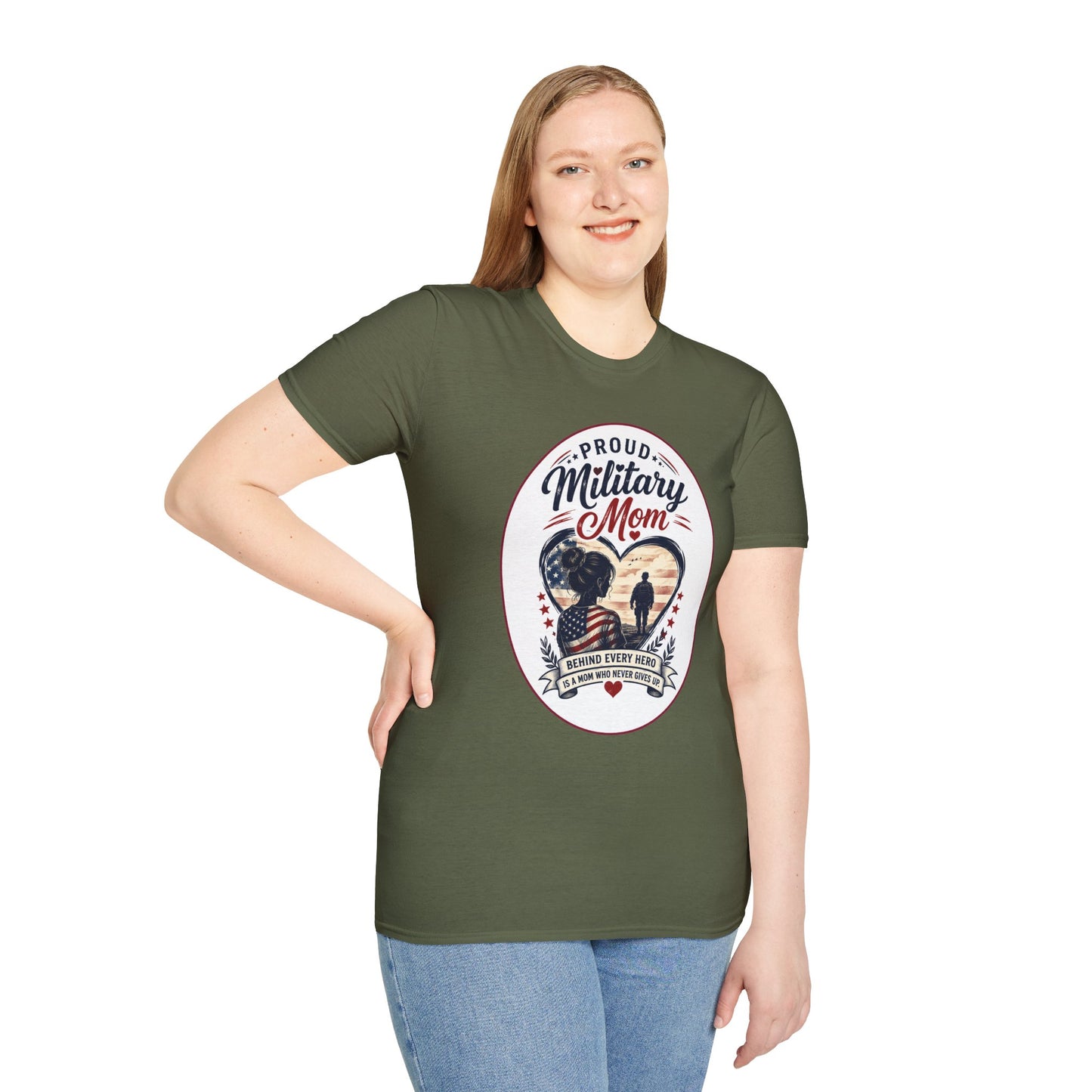 Proud Military Mom Unisex Softstyle T-Shirt