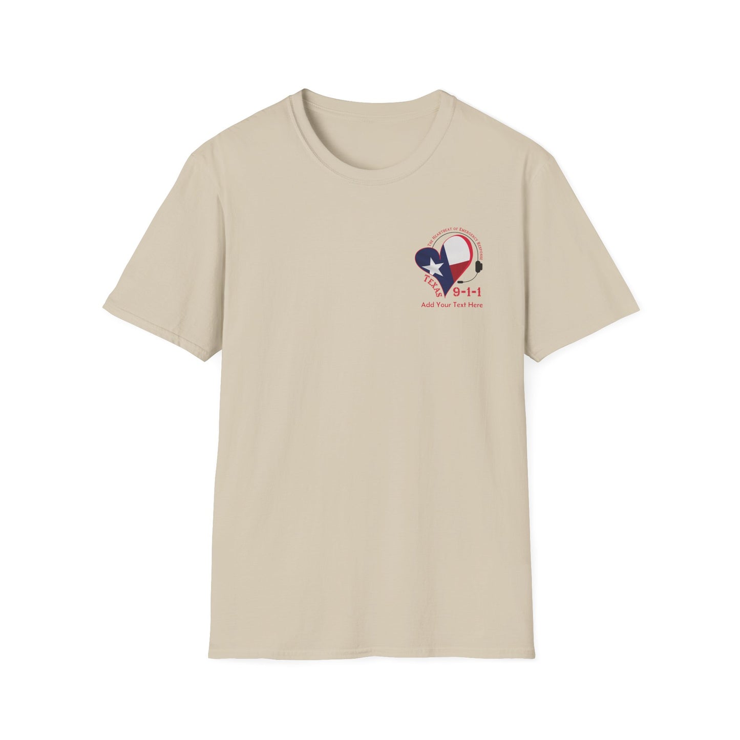 Texas 911 Heartbeat (Pocket) Unisex Softstyle T-Shirt