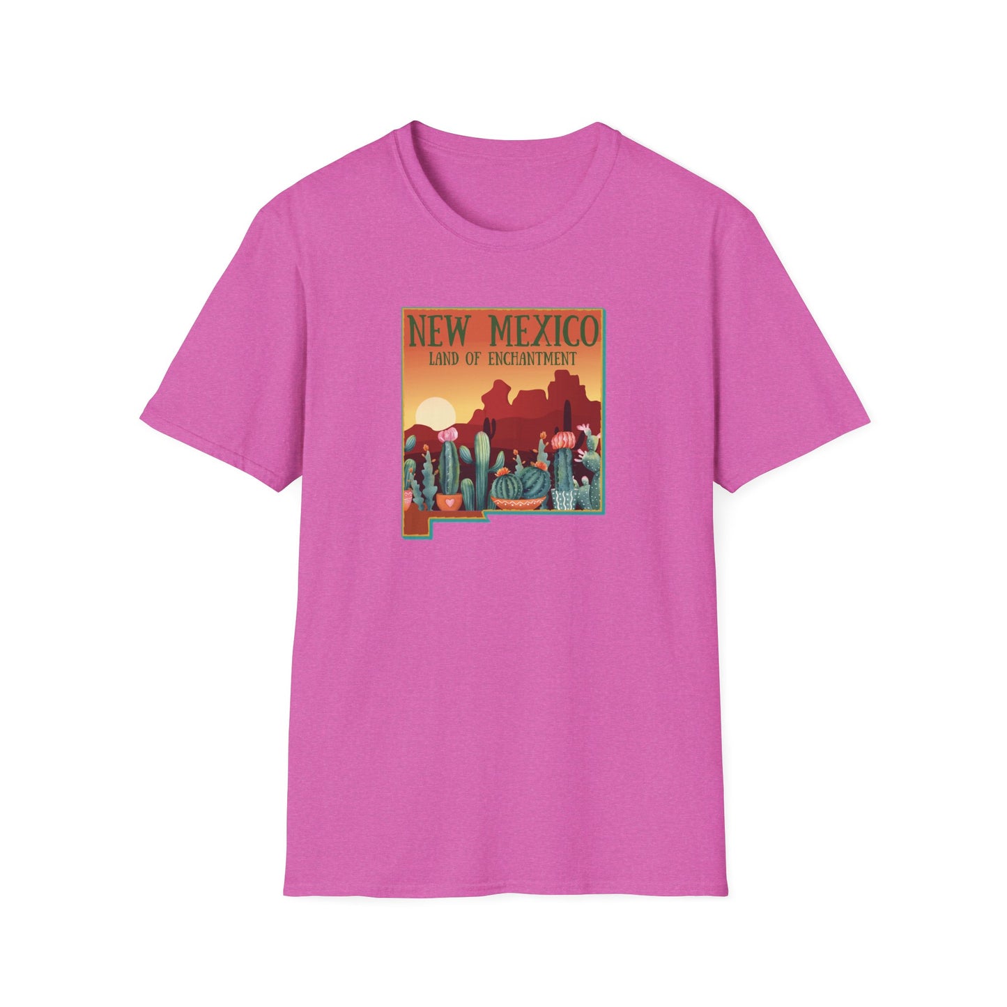 New Mexico: Land of Enchantment - Cacti Unisex Softstyle T-Shirt