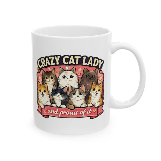 Crazy Cat Lady Ceramic Mug, (11oz, 15oz)