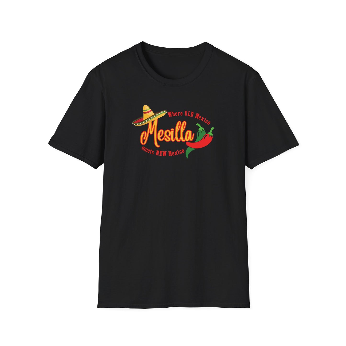 Where Old Mexico Meets New Mexico Unisex Softstyle T-Shirt