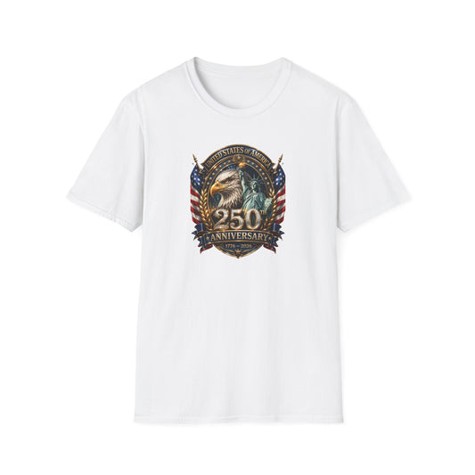 America 250: Eagle and Liberty Oval Shield Unisex Softstyle T-Shirt