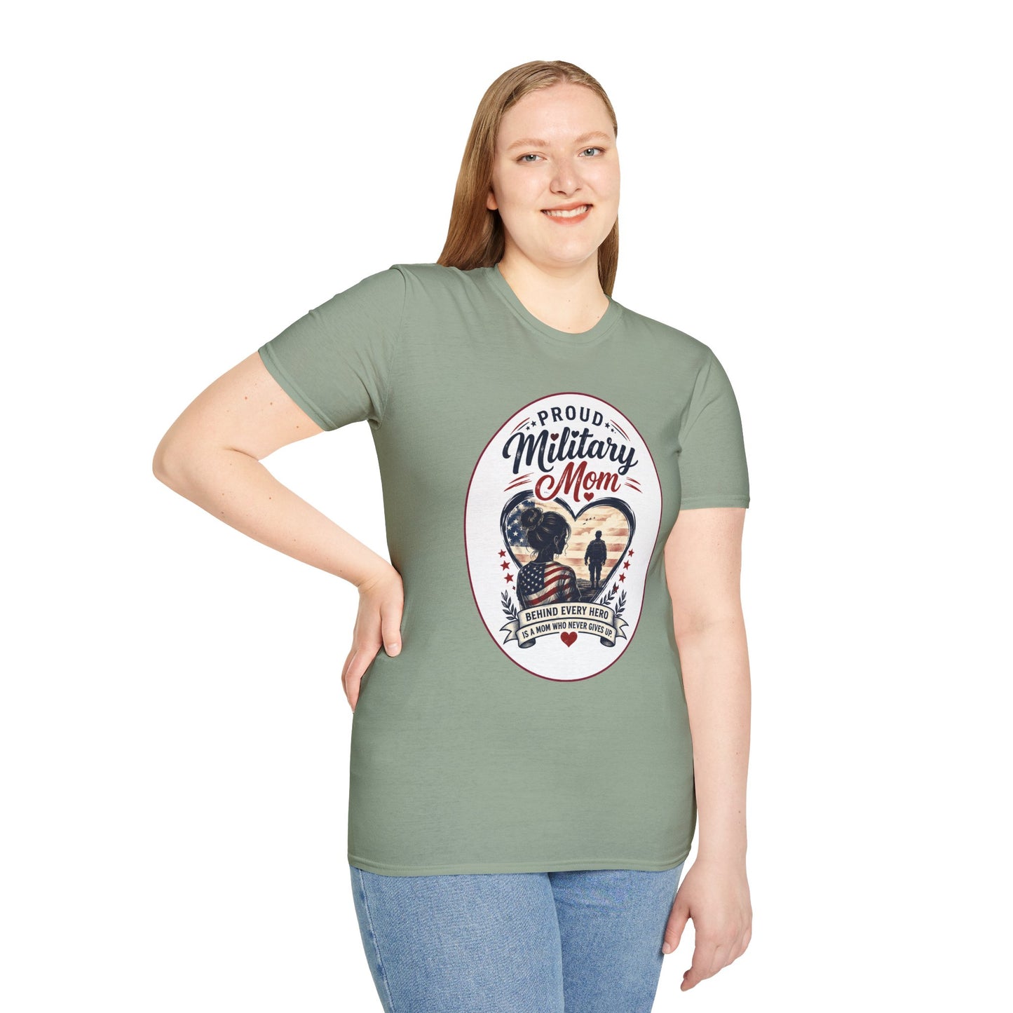 Proud Military Mom Unisex Softstyle T-Shirt