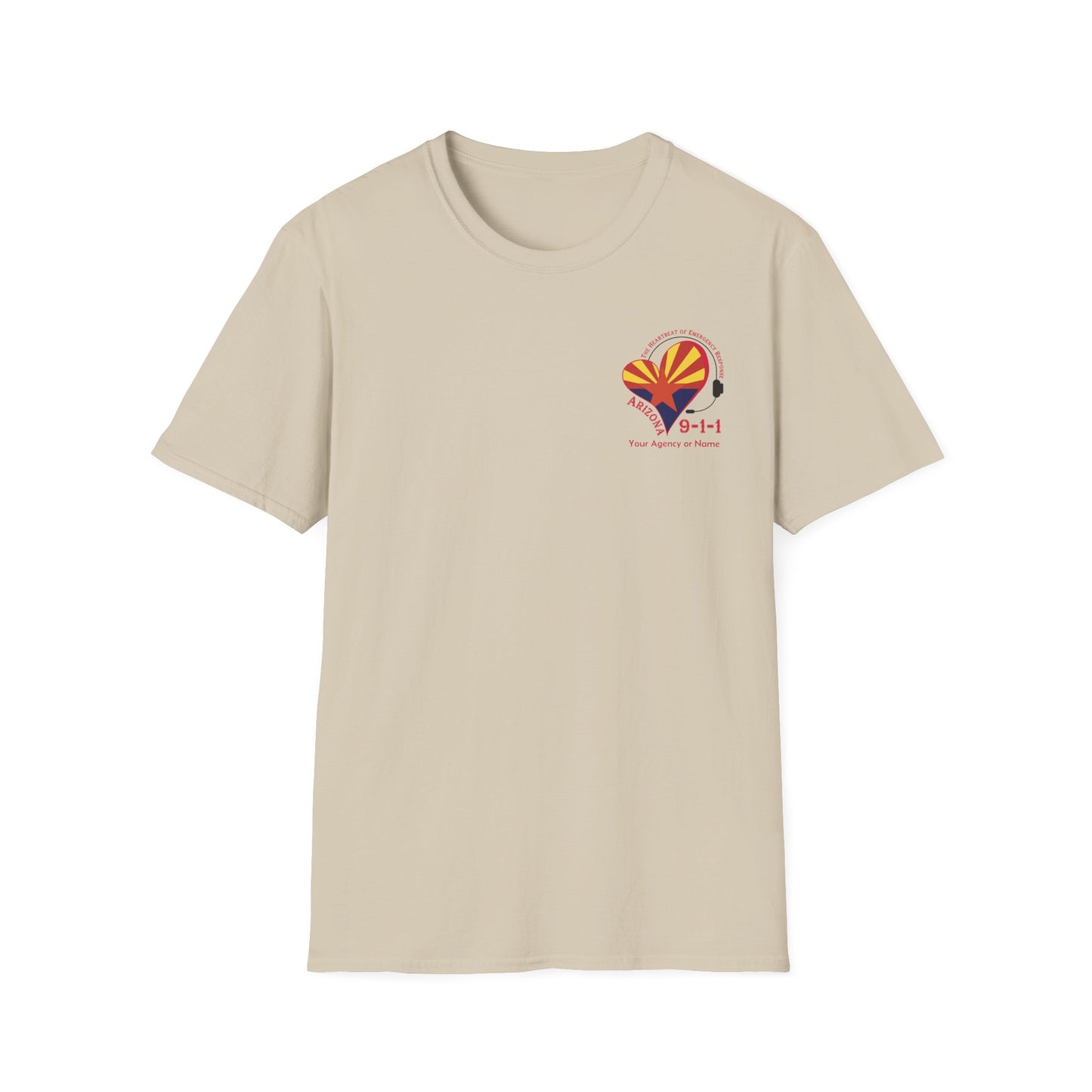 Arizona 911 Heartbeat (Pocket Personalized) Unisex Softstyle T-Shirt