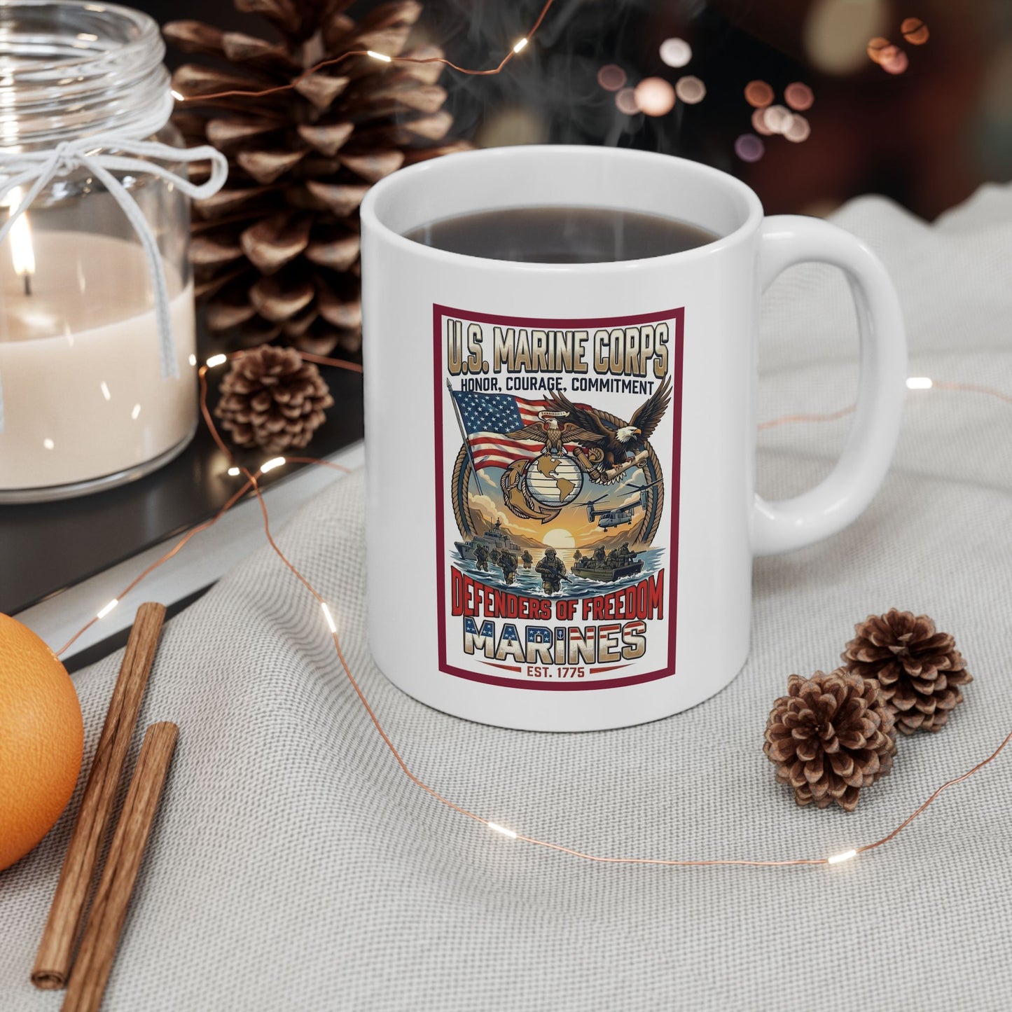 U.S. Marine Corps Honor, Courage, Commitment Ceramic Mug (11oz, 15oz)