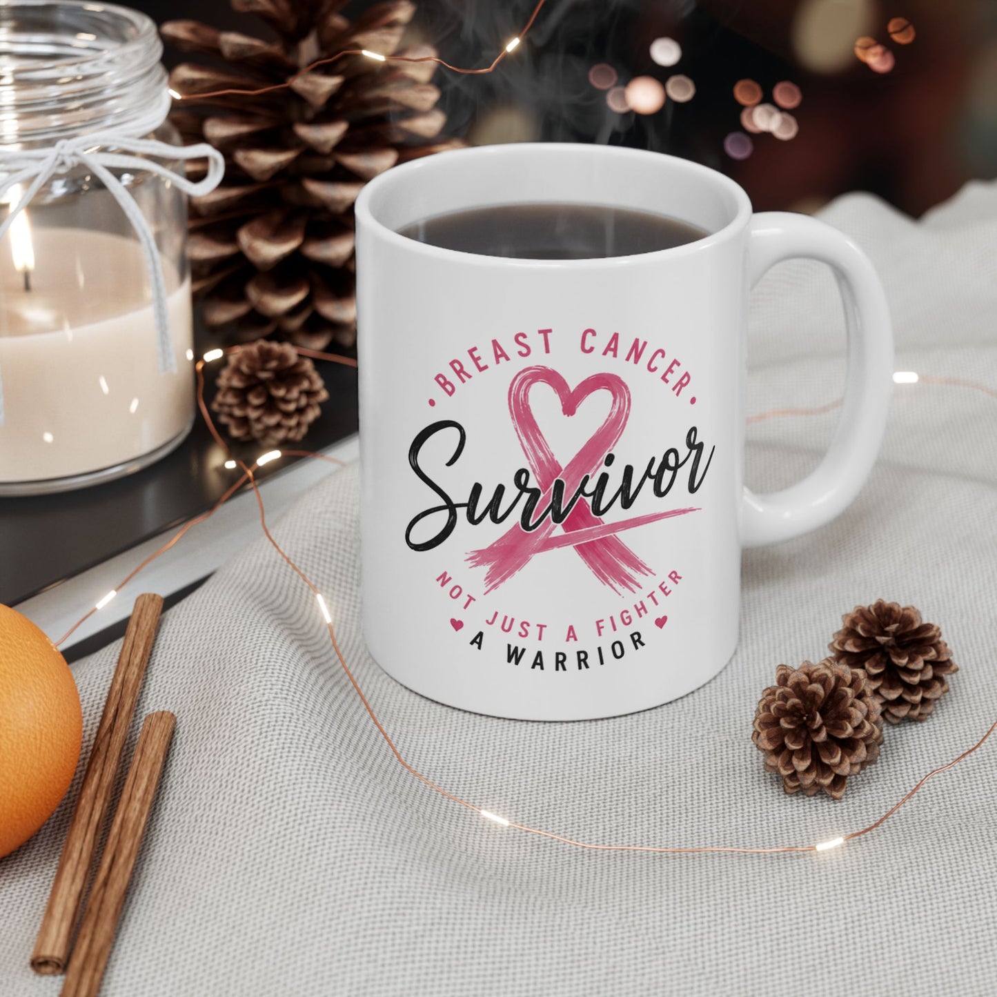 Breast Cancer Survivor - Warrior Ceramic Mug, (11oz, 15oz)