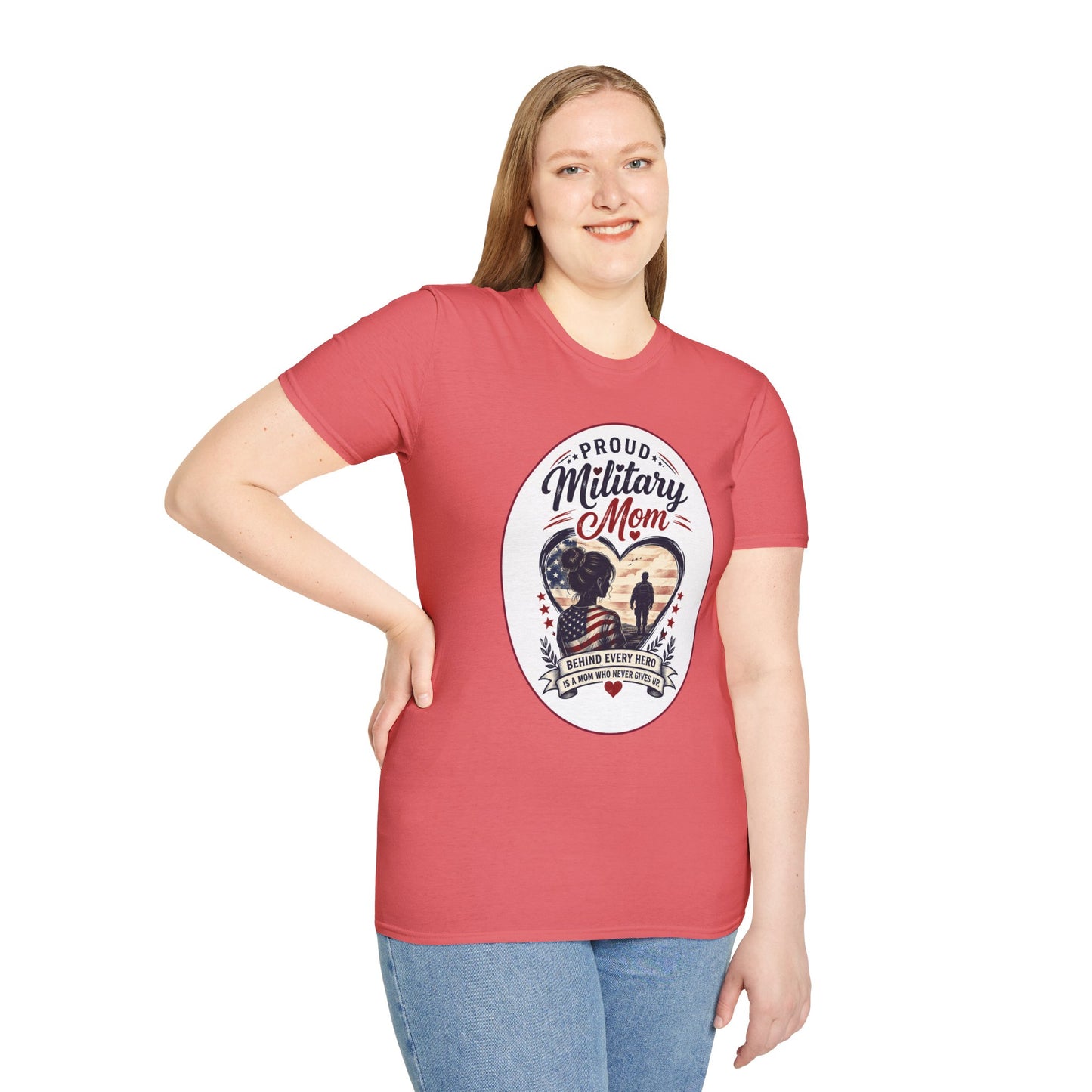 Proud Military Mom Unisex Softstyle T-Shirt