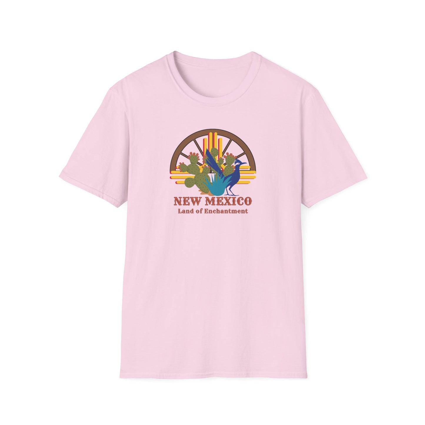 Land of Enchantment - Roadrunner & Cactus Unisex Softstyle T-Shirt