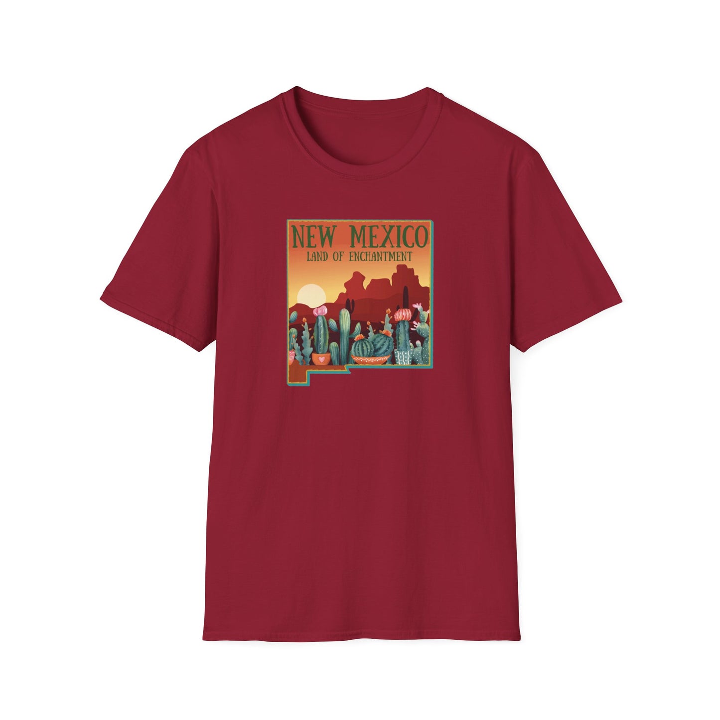 New Mexico: Land of Enchantment - Cacti Unisex Softstyle T-Shirt