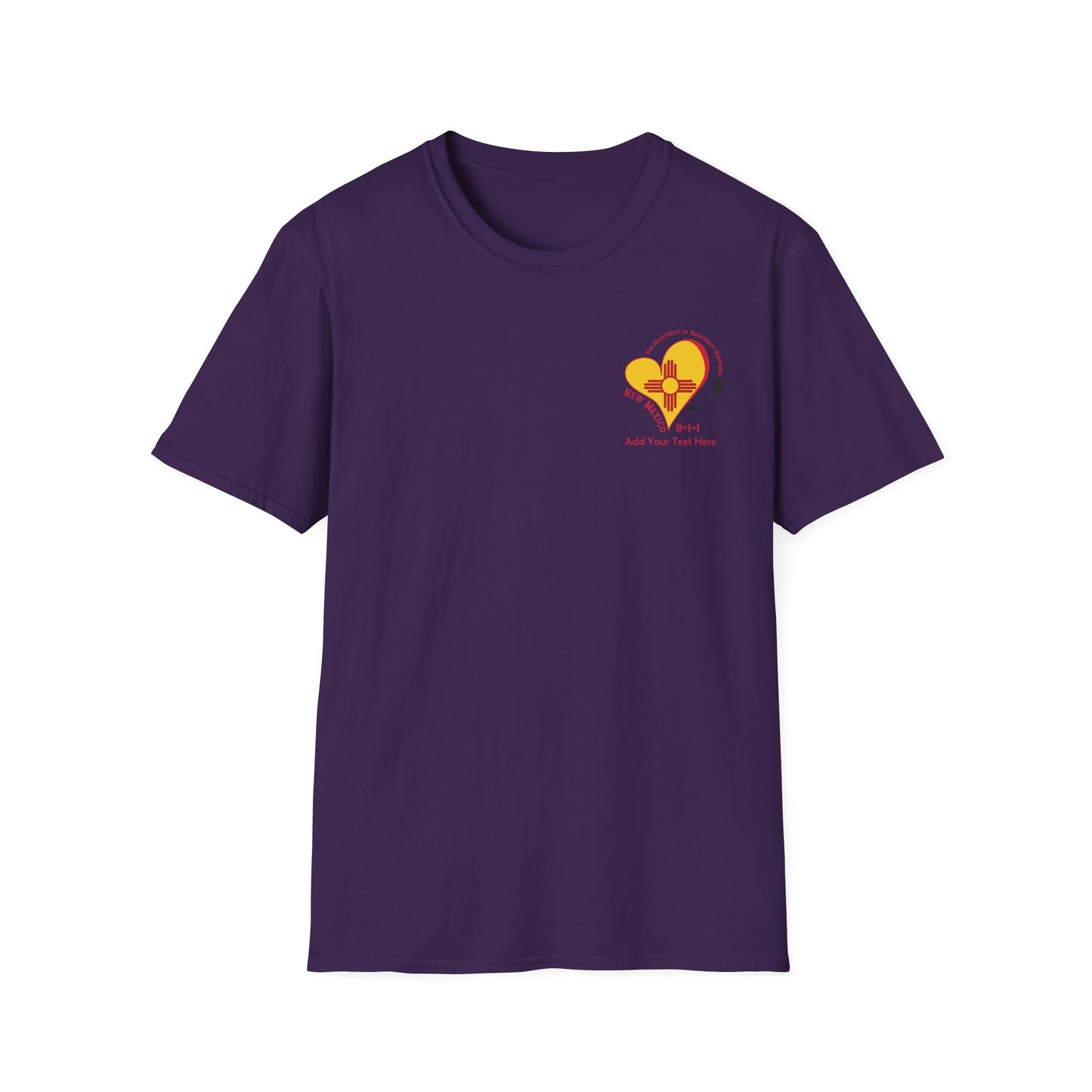 New Mexico 911 Heartbeat (Pocket Personalized) Unisex Softstyle T-Shirt