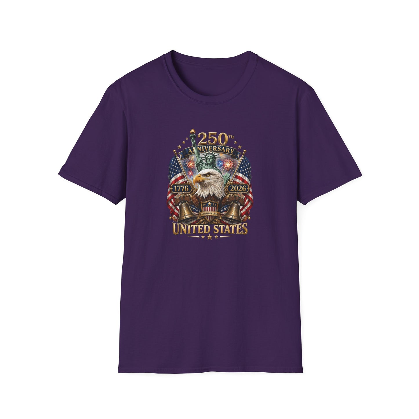 America 250: United States Eagle and Liberty Unisex Softstyle T-Shirt