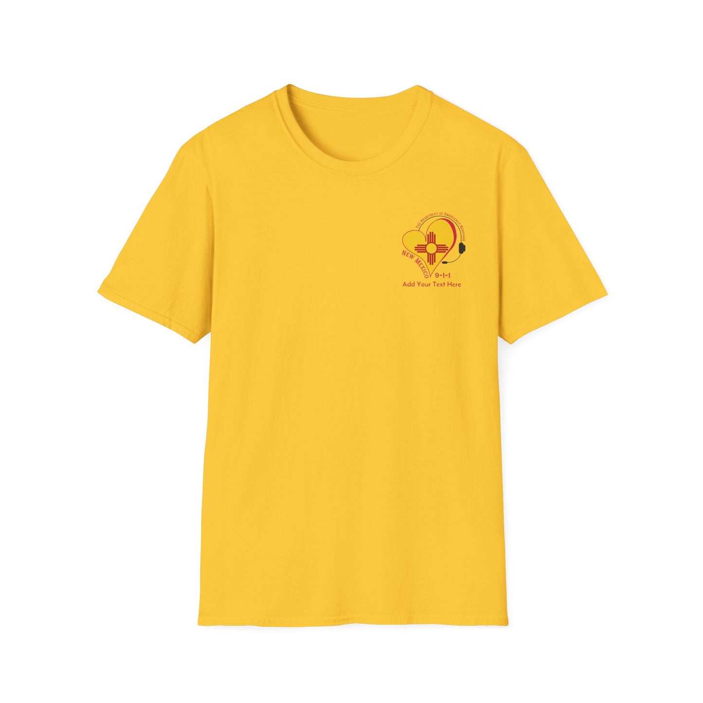 New Mexico 911 Heartbeat (Pocket Personalized) Unisex Softstyle T-Shirt