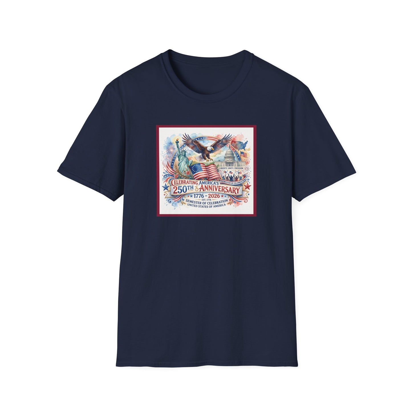 America 250: Watercolor Unisex Softstyle T-Shirt