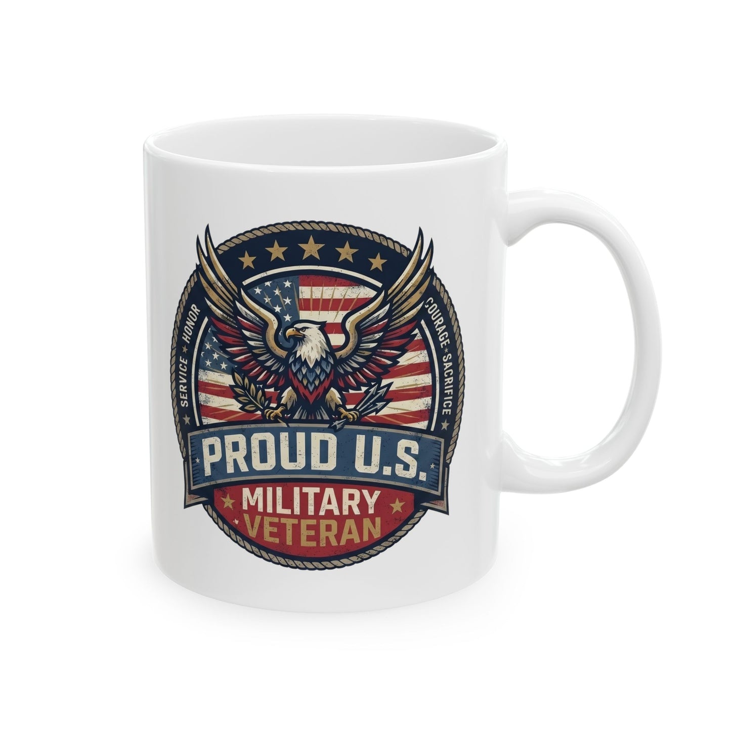 Patriotic U.S. Military Veteran Ceramic Mug (11oz, 15oz)