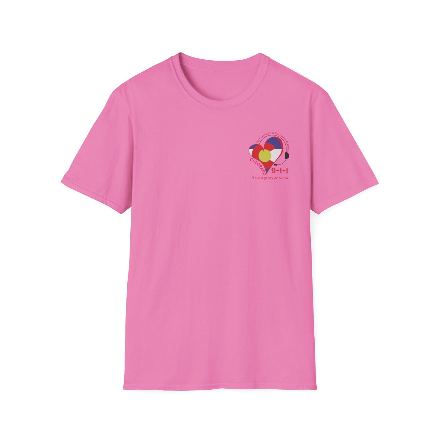 Colorado 911 Heartbeat (Pocket Personalized) Unisex Softstyle T-Shirt
