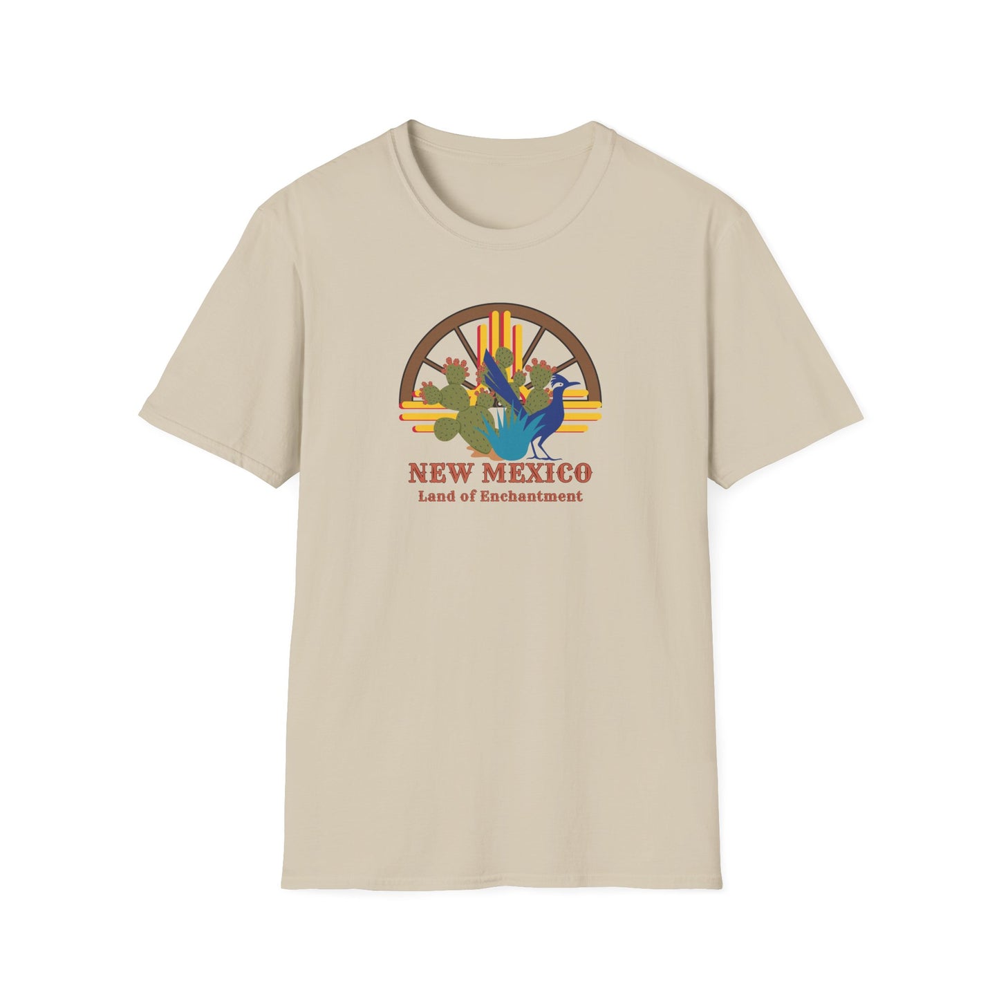Land of Enchantment - Roadrunner & Cactus Unisex Softstyle T-Shirt