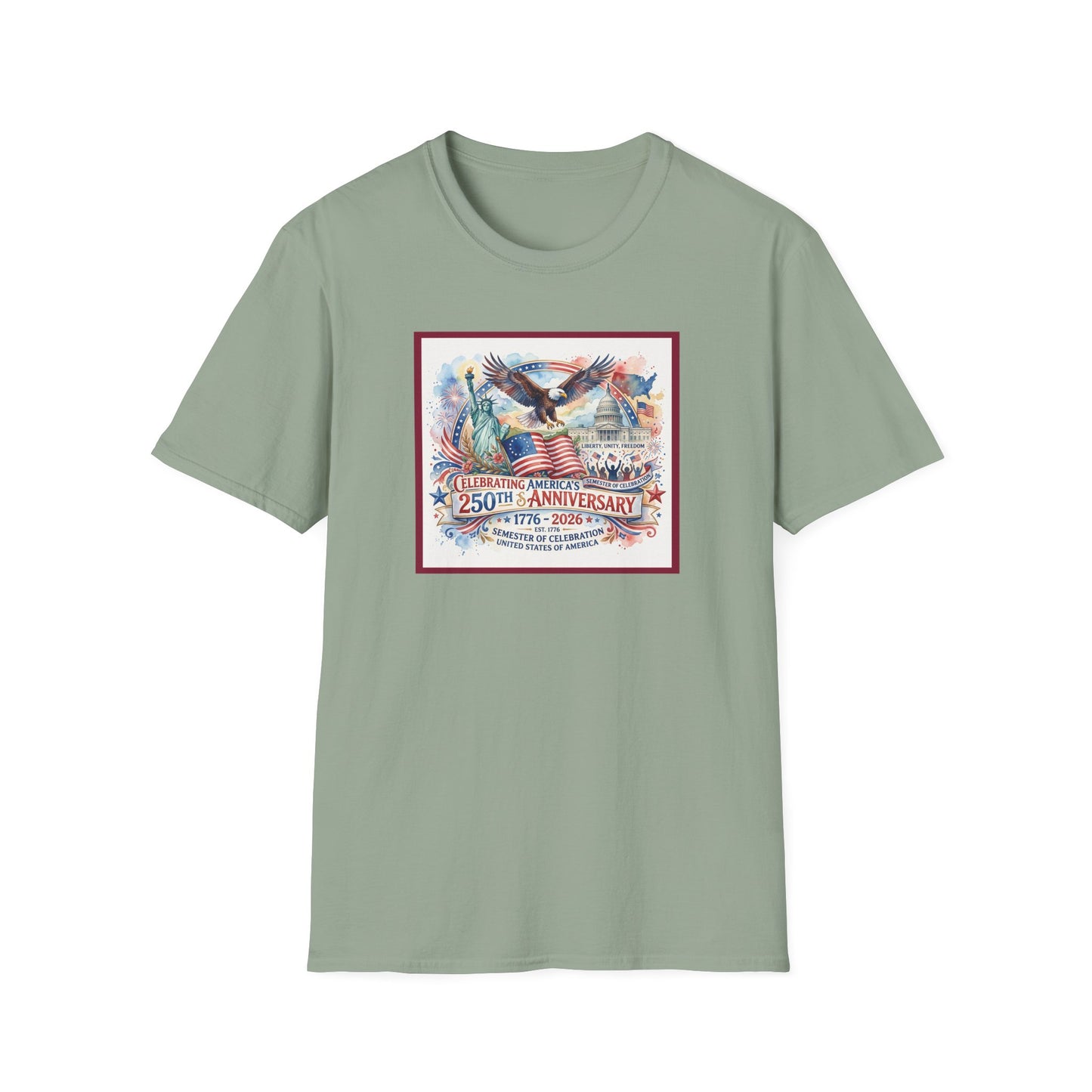 America 250: Watercolor Unisex Softstyle T-Shirt