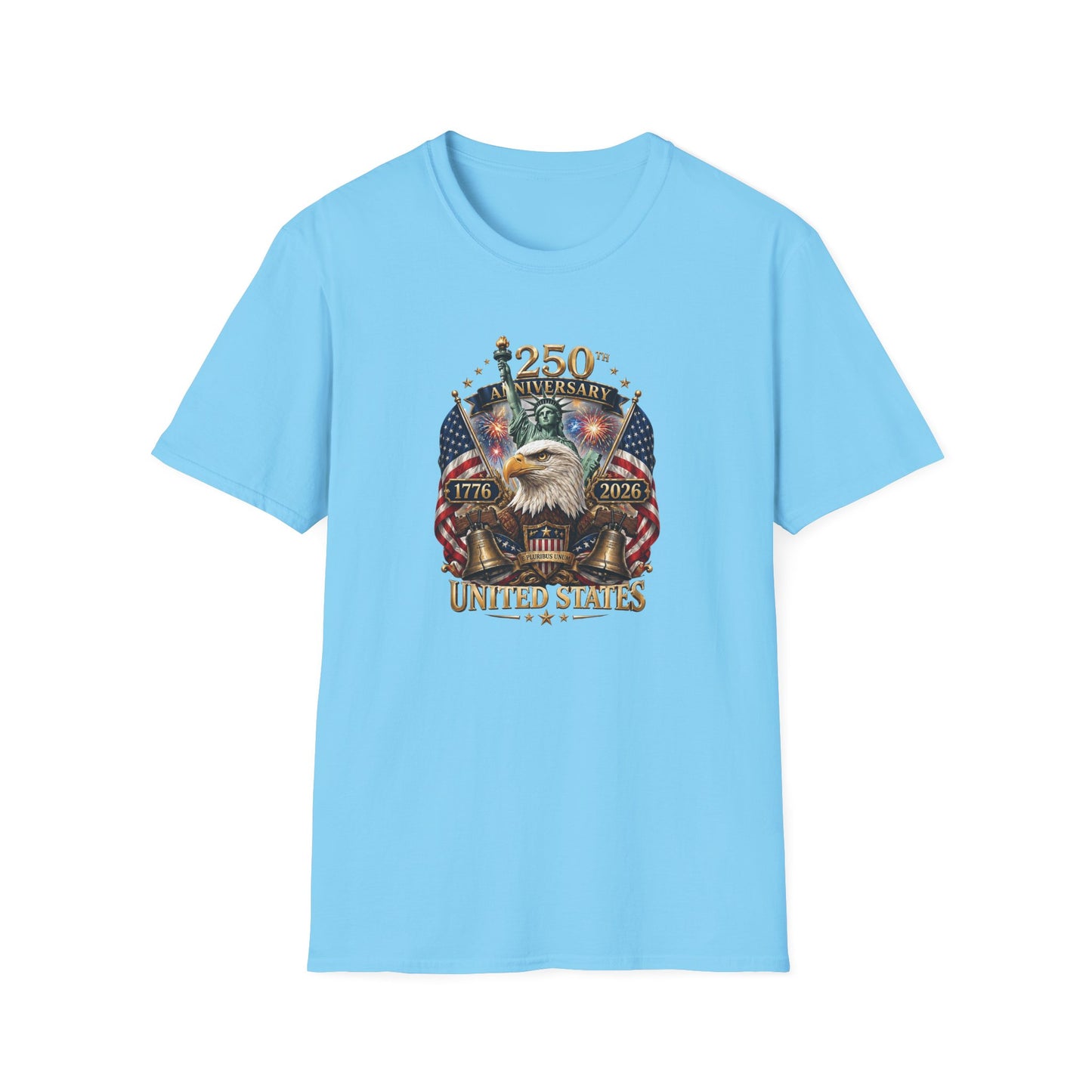 America 250: United States Eagle and Liberty Unisex Softstyle T-Shirt
