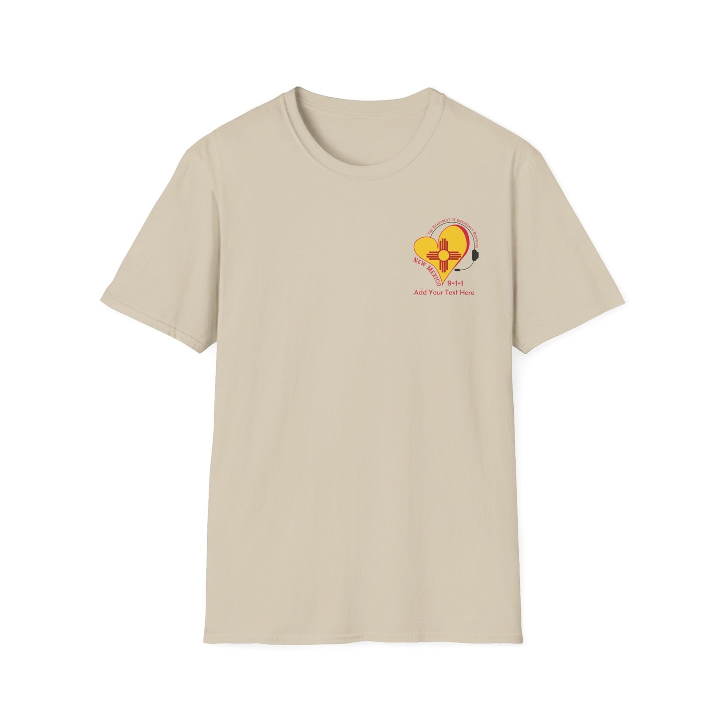 New Mexico 911 Heartbeat (Pocket Personalized) Unisex Softstyle T-Shirt