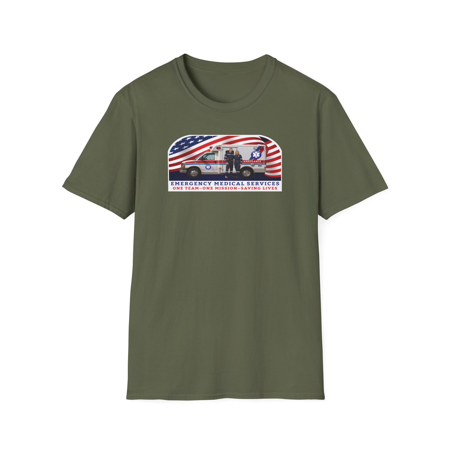 EMS: One Team One Mission Unisex Softstyle T-Shirt