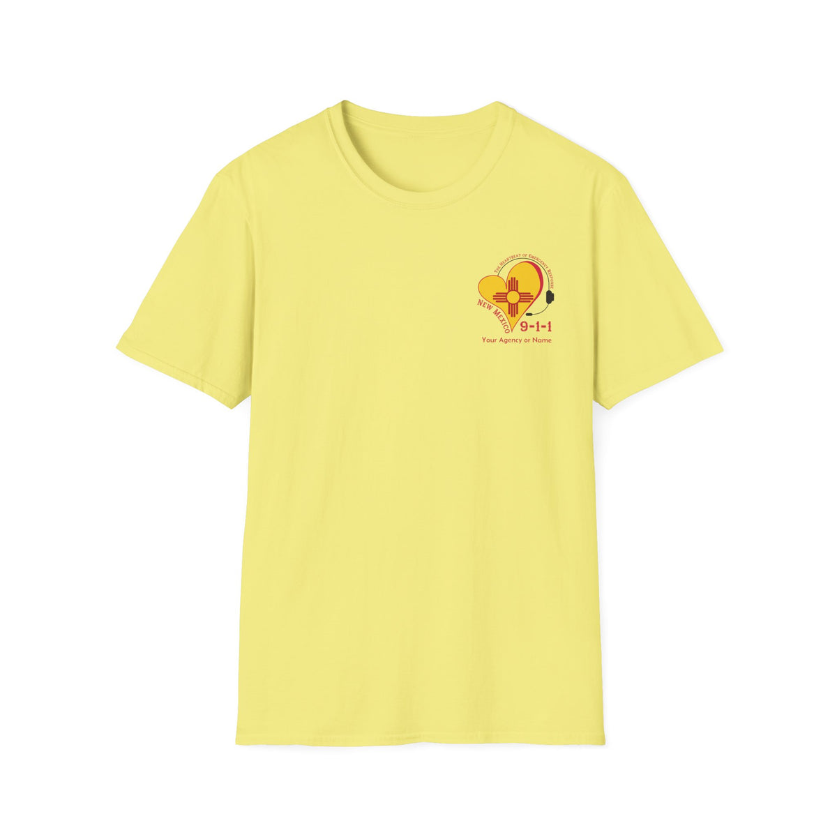 New Mexico 911 Heartbeat (Pocket Personalized) Unisex Softstyle T-Shirt